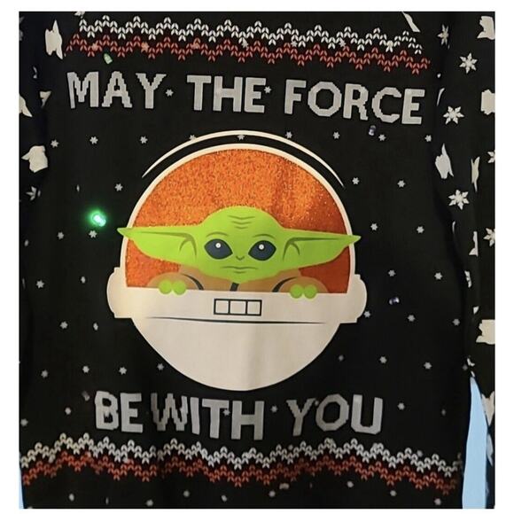 Star Wars May The Force Be With You Ugly Christmas Sweater Light Up Womens Small - Picture 2 of 4